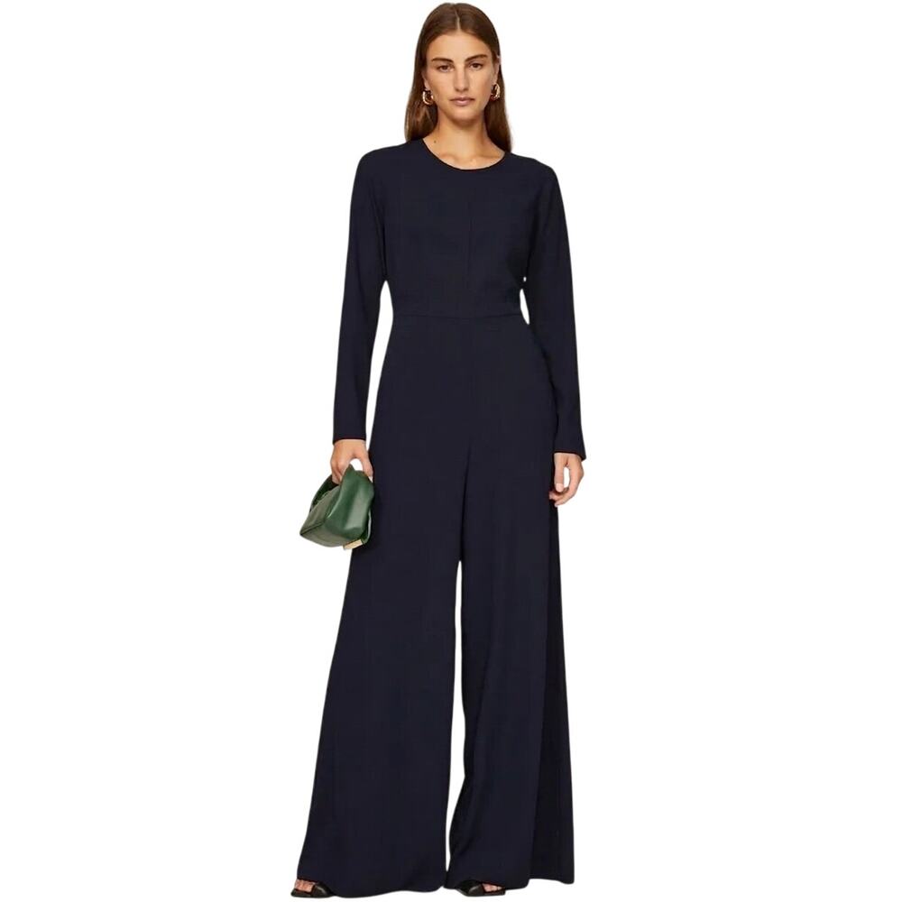 Adam Lippes Navy Wide Leg Jumpsuit Size 12